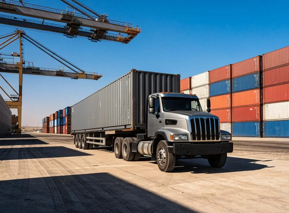 Container truck at a UAE port